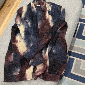 Women's Tie-Dye Open Front Cardigan Sweater